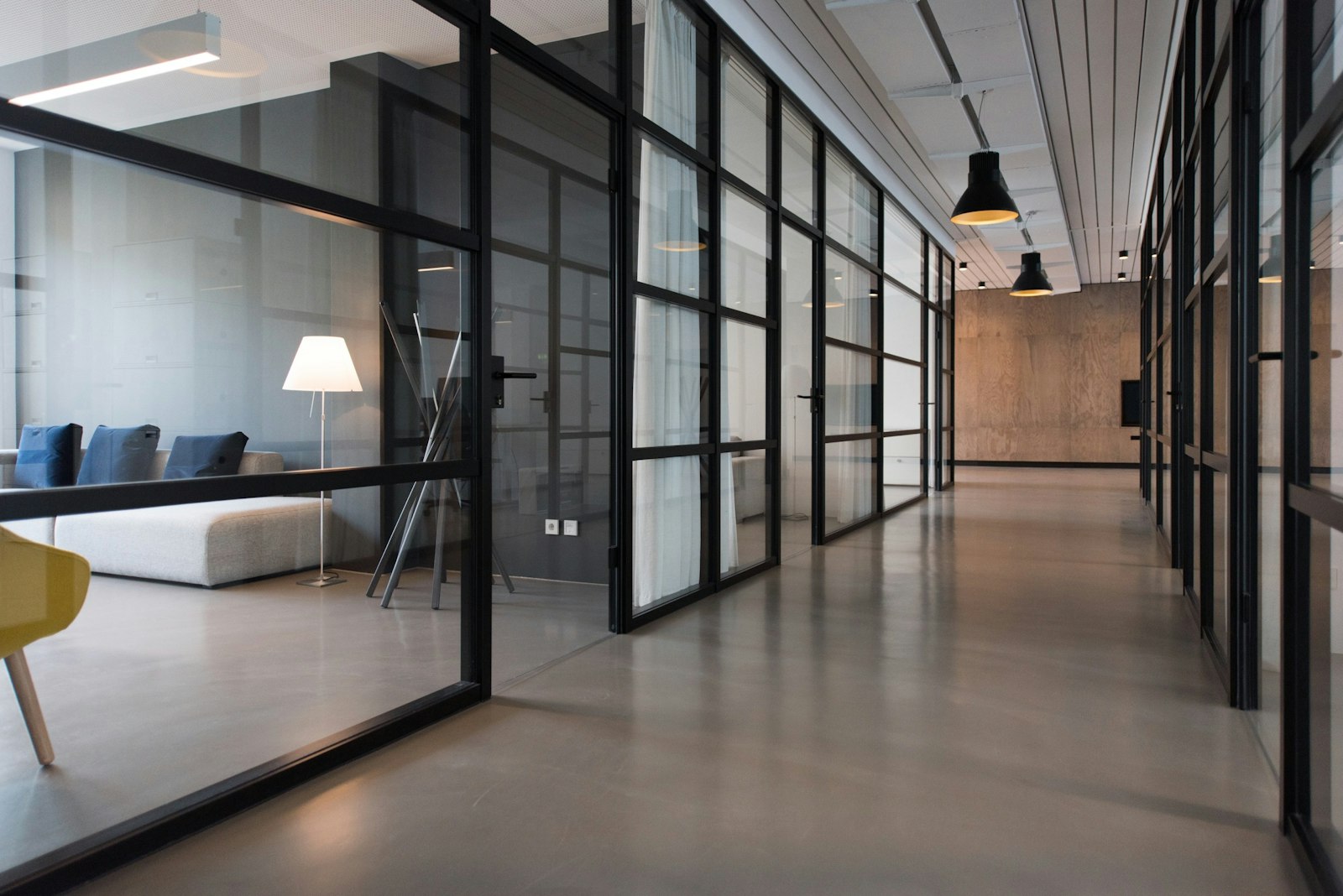 Glass office ready for a working conversation